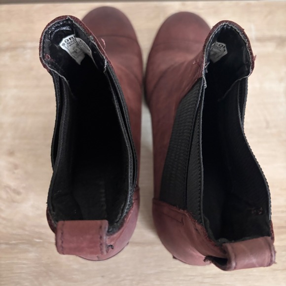 Sorel Addington Chelsea Burgundy Leather Ankle Boots Women US‎ 9 - Picture 9 of 9